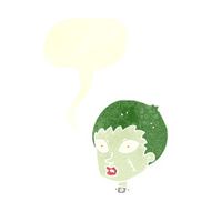 cartoon female zombie head with speech bubble N10