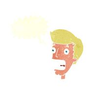 cartoon terrified man with speech bubble N215