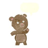 cartoon curious teddy bear with speech bubble N2