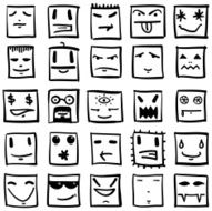 Vector Square Heads With Expressions