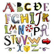 doodle color alphabet