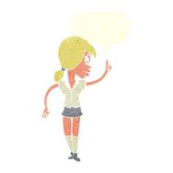 cartoon girl with idea speech bubble N20