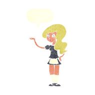 cartoon waitress with speech bubble N26