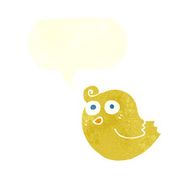 funny cartoon bird with speech bubble N128
