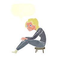 cartoon crying woman with speech bubble N9