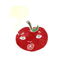 cartoon apple with face speech bubble N19