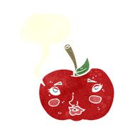 cartoon apple with face speech bubble N20