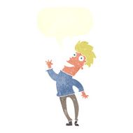 cartoon happy man with speech bubble N456