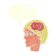 cartoon man thinking carefully with speech bubble N10