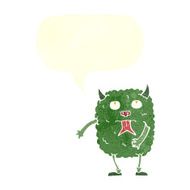 funny cartoon monster with speech bubble N28