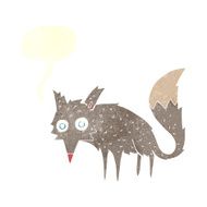 funny cartoon wolf with speech bubble N2