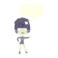 cartoon vampire girl with speech bubble N226