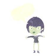 cartoon vampire girl with speech bubble N227