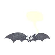 cartoon vampire bat with speech bubble N15