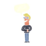cartoon grinning man with glasses speech bubble N2