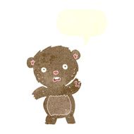 cartoon unhappy teddy bear with speech bubble N4