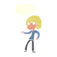 cartoon woman pointing with speech bubble N212