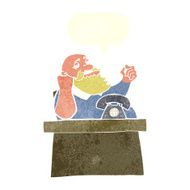 cartoon arrogant boss man with speech bubble N9