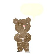 cartoon happy little bear with speech bubble N2