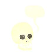 cartoon skull with speech bubble N28
