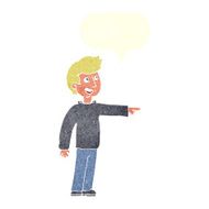 cartoon happy man pointing and laughing with speech bubble N9