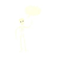 cartoon waving skeleton with speech bubble N10