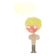 Cartoon happy boy with speech bubble N237