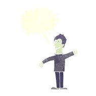 cartoon vampire man with speech bubble N115
