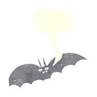 cartoon vampire bat with speech bubble N16