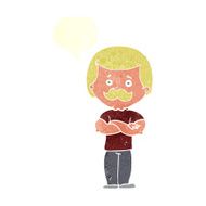 cartoon manly mustache man with speech bubble N10