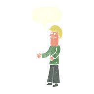 cartoon man shrugging shoulders with speech bubble N40