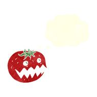 cartoon tomato with speech bubble N42