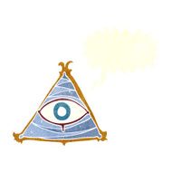 cartoon mystic eye symbol with speech bubble N2