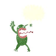 cartoon crazy frog with speech bubble N9
