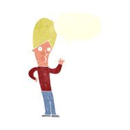 cartoon man waving with speech bubble N30