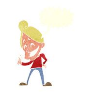cartoon man snapping fingers with speech bubble N10
