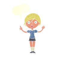 cartoon girl asking question with speech bubble N10