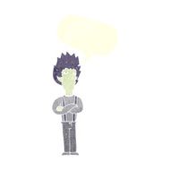 cartoon vampire man with speech bubble N116