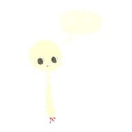 spooky cartoon sull and spine with speech bubble N10