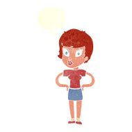 cartoon woman with hands on hips speech bubble N214