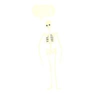 cartoon spooky skeleton with speech bubble N6