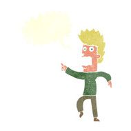 cartoon terrified man with speech bubble N216