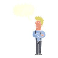 cartoon annoyed man with speech bubble N79