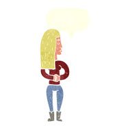 cartoon woman ignoring with speech bubble N20