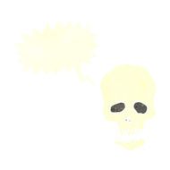 cartoon skull with speech bubble N29