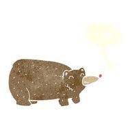 funny cartoon bear with speech bubble N39