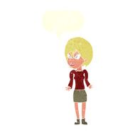 cartoon annoyed woman with speech bubble N182