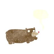 funny cartoon bear with speech bubble N41