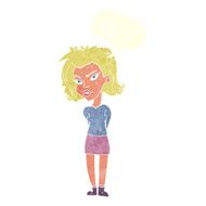 cartoon woman with speech bubble N29