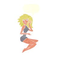 cartoon sexy woman with speech bubble N20